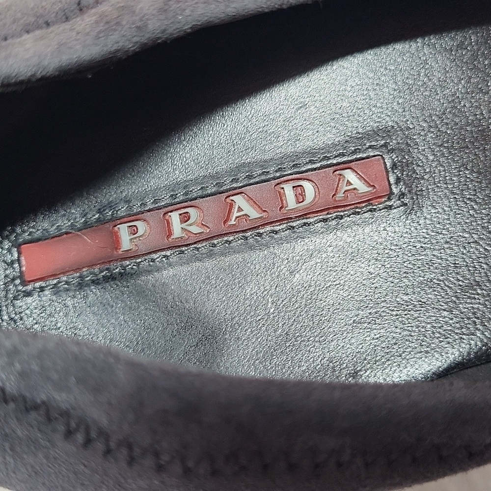 EUC Prada Authentic grey suede Buckle high heeled pumps round toe 9 w/ dust bag - Picture 10 of 15